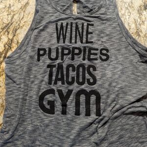 Gray Tank Top with Fun Text